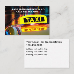 Taxicab conducteur Taxi Cartes de visite légers