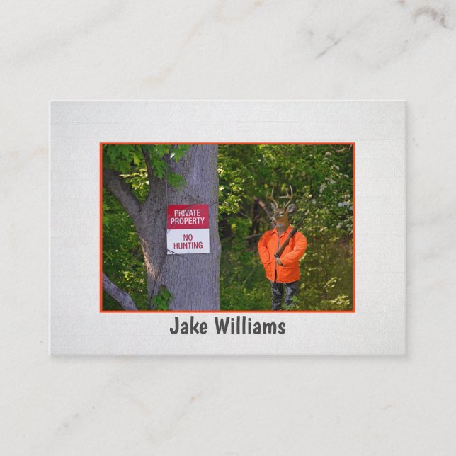 Taxidermist Großbuschenjäger mit Waffe Visitenkarte (Vorderseite)