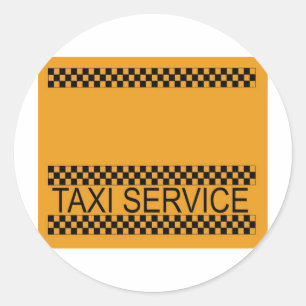 Taxidienst mit Platz für Text Runder Aufkleber