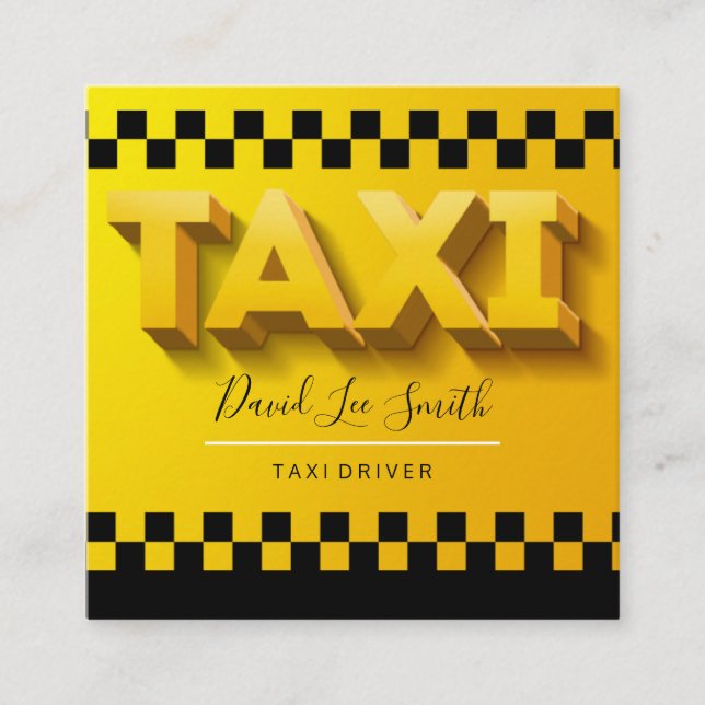 Taxifahrer / Führerdienst Quadratische Visitenkarte (Vorderseite)