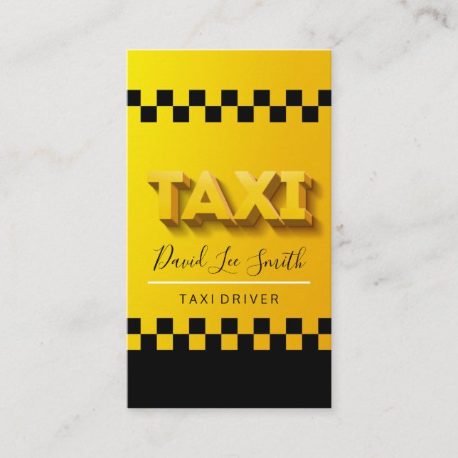 Taxifahrer / Führerdienst Visitenkarte (Vorderseite)