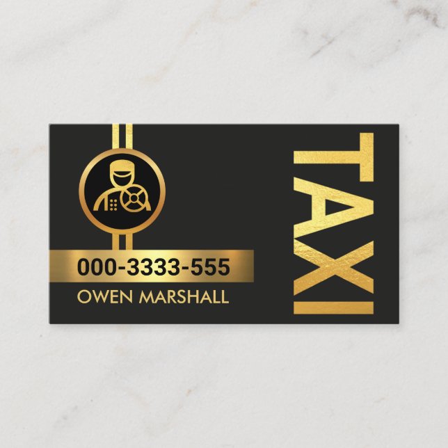 Taxifahrer für Gold Taxi Lines Visitenkarte (Vorderseite)