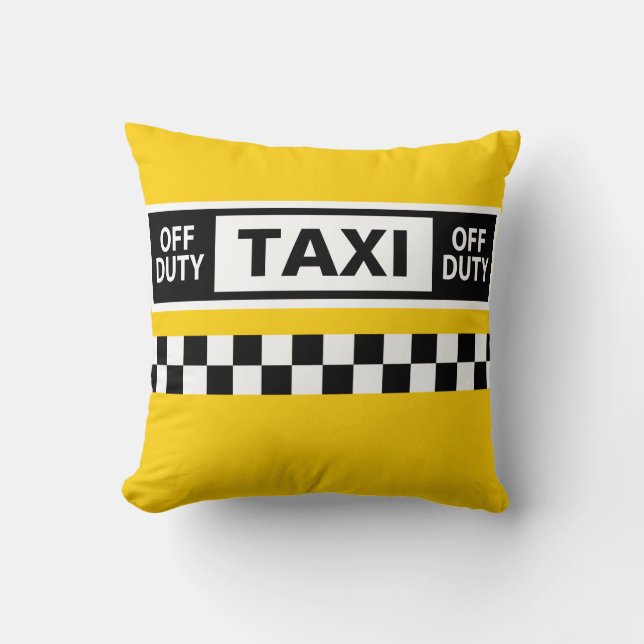 Taxifahrer New York Off Duty Yellow Schwarz-weiß Kissen (Vorderseite)