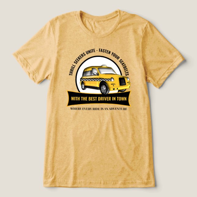 Taxifahrer Tri-Blend Shirt (Design Vorderseite)