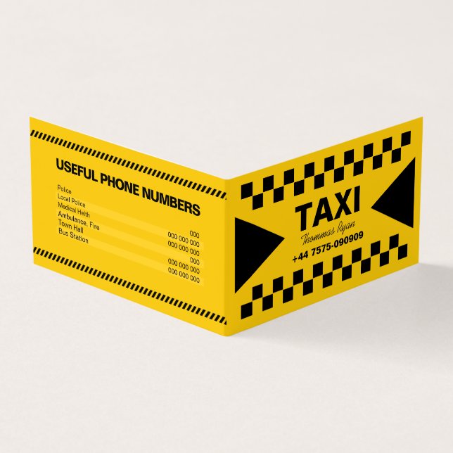 Taxifahrer Visitenkarten (Vorderseite)