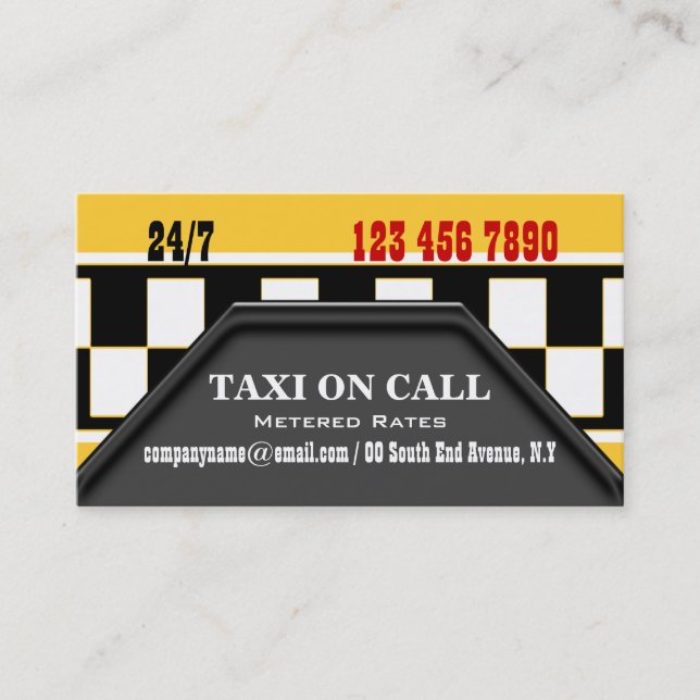 Taxifahrerdienstleistungen Visitenkarte (Vorderseite)