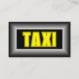 Taxifahrerkabine mit gelben TAXI-Graurahmen Visitenkarte