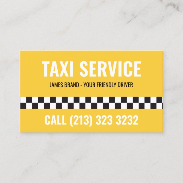 Taxifahrerkasten Schwarzweiß-Muster Visitenkarte (Vorderseite)