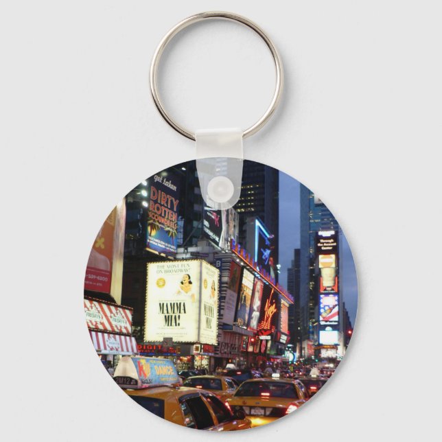 Taxis auf dem Time Square Schlüsselanhänger (Vorderseite)