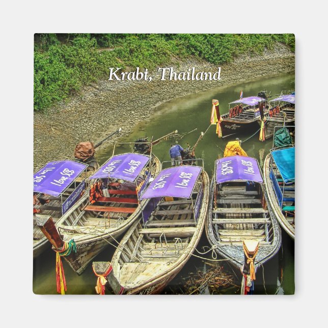 Taxis D'Eau Stationnée : Krabi, Thaïlande Magnet (Devant)