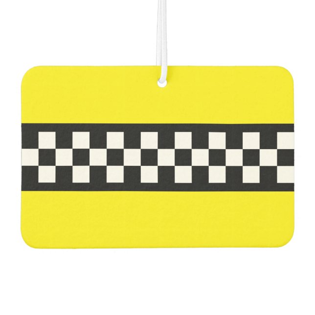 Taxis Karo Streifenmuster Autolufterfrischer (Vorderseite)