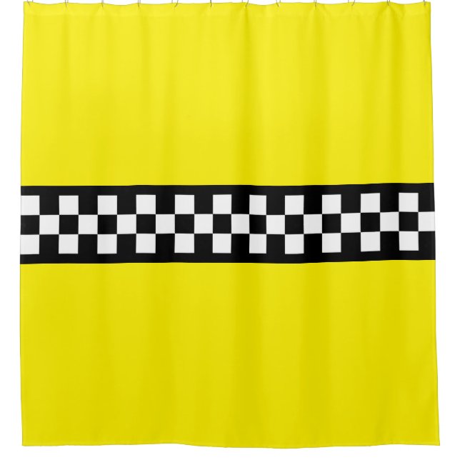 Taxis Karo Streifenmuster Duschvorhang (Vorderseite)