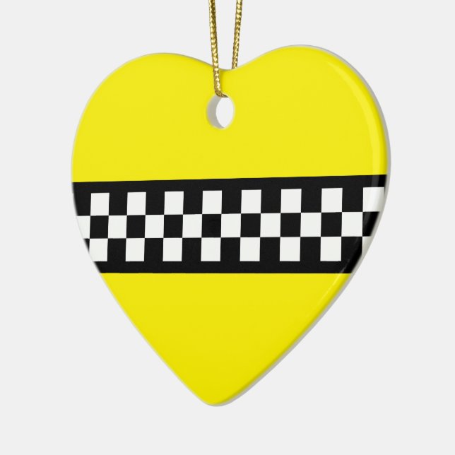 Taxis Karo Streifenmuster Keramik Ornament (Links)