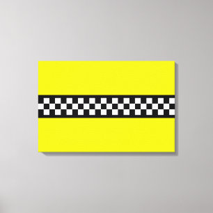 Taxis Karo Streifenmuster Leinwanddruck