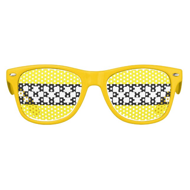 Taxis Karo Streifenmuster Partybrille (Vorderseite)