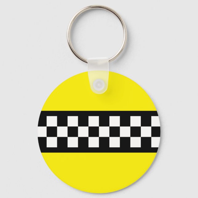 Taxis Karo Streifenmuster Schlüsselanhänger (Vorderseite)