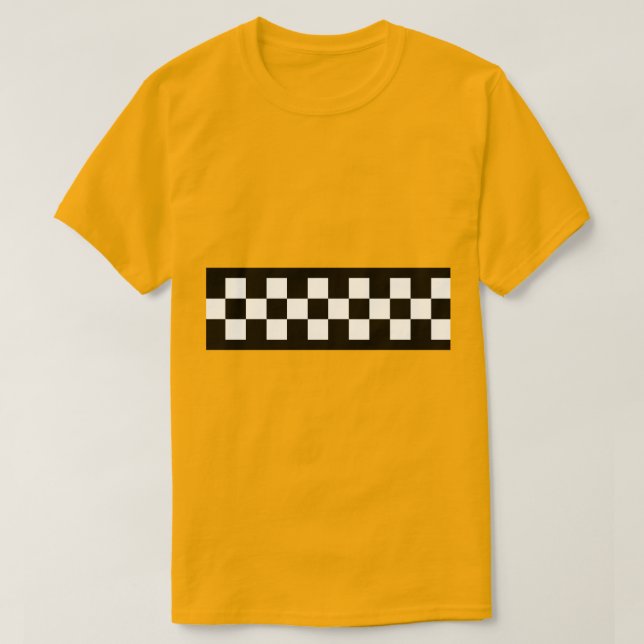 Taxis Karo Streifenmuster T-Shirt (Design vorne)
