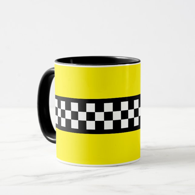 Taxis Karo Streifenmuster Tasse (Vorderseite Links)