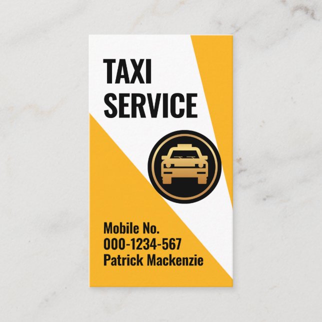 Taxistand auf dem Auto-Symbol Visitenkarte (Vorderseite)