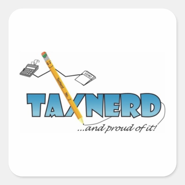 TaxNerd Swag-Aufkleber - für alles Quadratischer Aufkleber (Vorderseite)