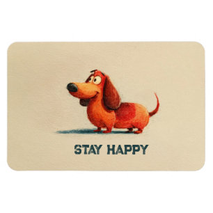 Tay Happy Dog – Süße positive Zitat Kunst Magnet