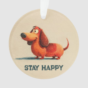 Tay Happy Dog – Süße positive Zitat-Kunst Ornament