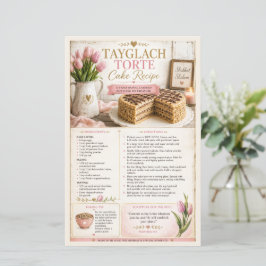 Tayglach-Torte-Kuchen, rosa florale rustikale Farm