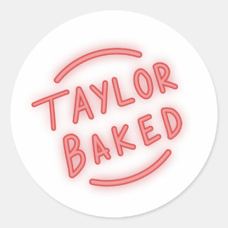 Taylor Baked Neon Logo-Aufkleber Runder Aufkleber