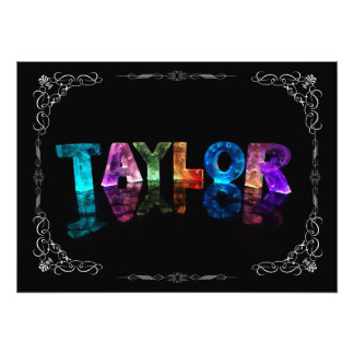 Taylor - Der Name Taylor in 3D-Leuchten (Foto) Fotodruck