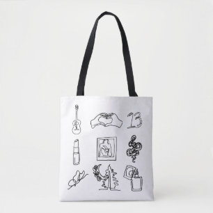 Taylor Eras Line Zeichnend Tote Bag Fan Kunst Tasche