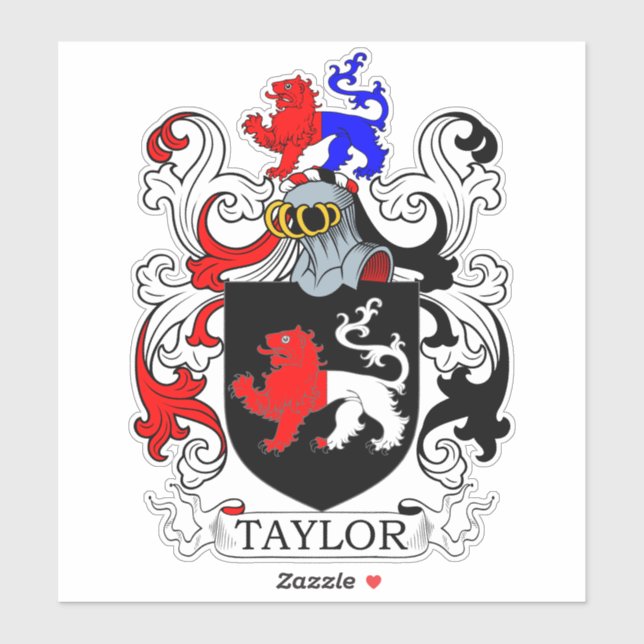 Taylor Familienwappen Aufkleber (Blatt)