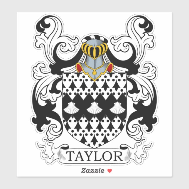 Taylor Familienwappen Aufkleber (Blatt)