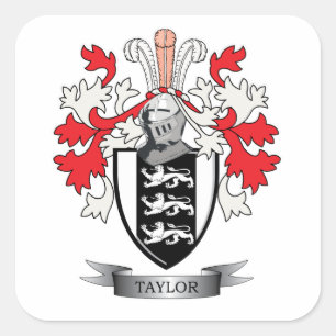 Taylor-Familienwappen-Wappen Quadratischer Aufkleber