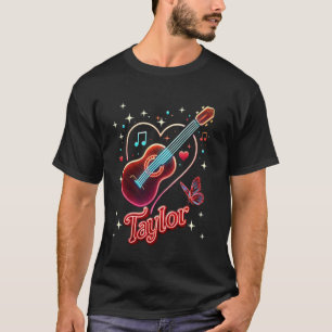 Taylor Name ich liebe Taylor Groovy Herz Liebe Mäd T-Shirt