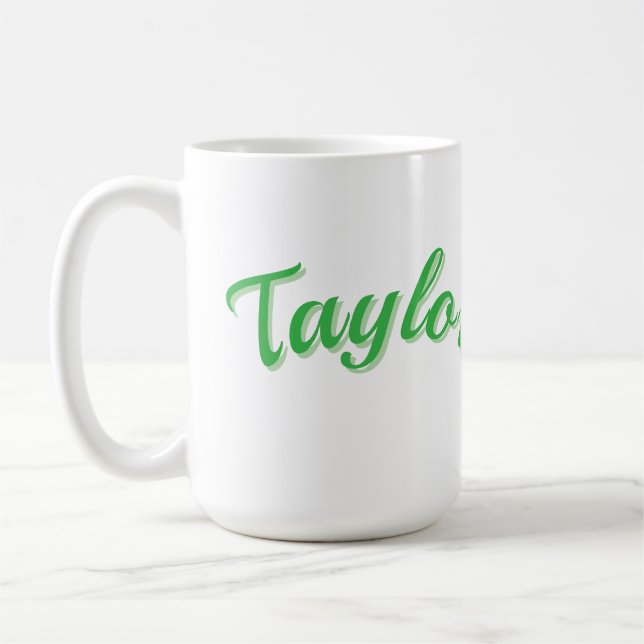 Taylor Name In Grün, Kaffeetasse (Links)