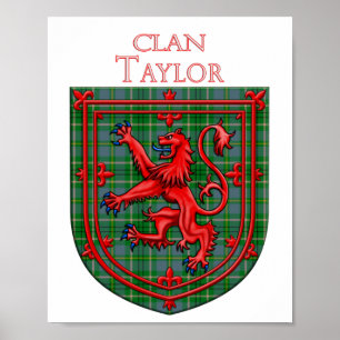 Taylor Tartan Scottish Kariert Lion Rampant Poster