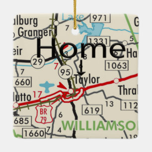 Taylor TX Map Keramikornament
