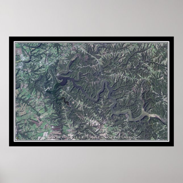 Taylorsville Lake Kentucky Satellite Poster Karte (Vorne)