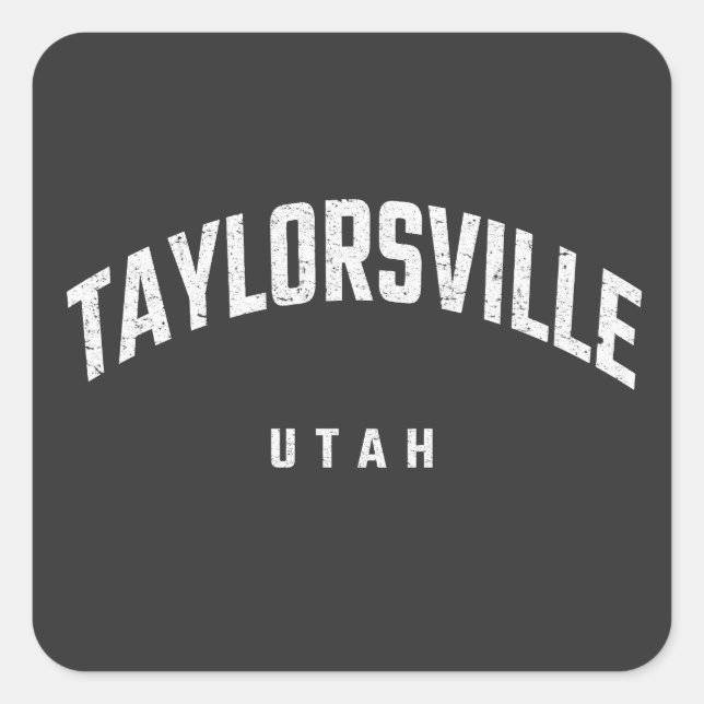 Taylorsville Utah UT Quadratischer Aufkleber (Vorderseite)