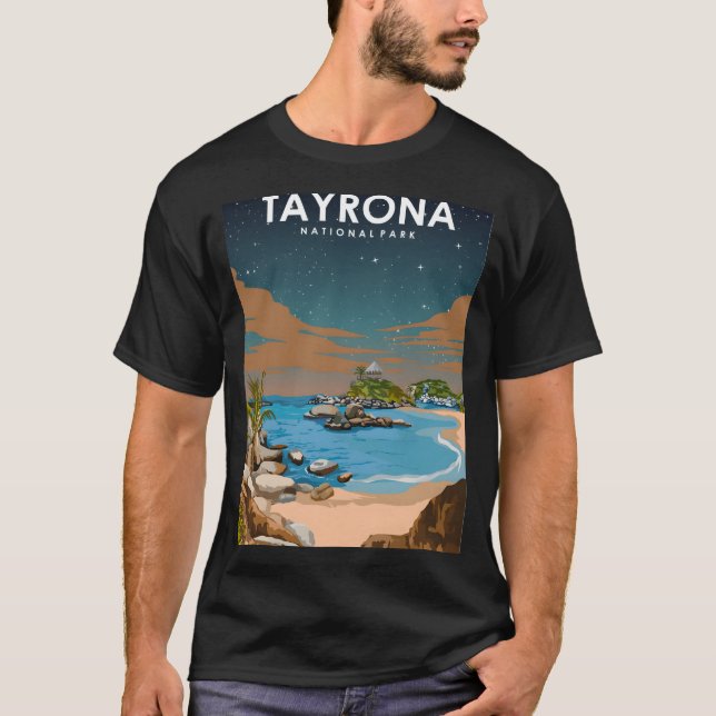 Tayrona National Park Coastal Beauty at Night T-Shirt (Vorderseite)