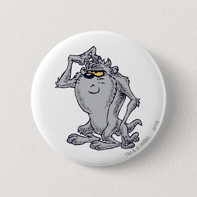 TAZ™ Denken künstlerisches Design Button (Vorderseite)