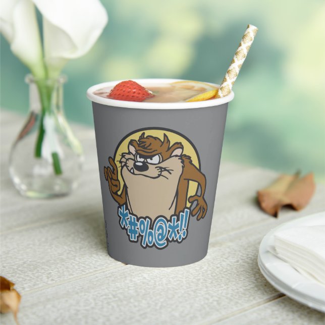 TAZ™ Expletive Circle Graphic Pappbecher (In Situ)