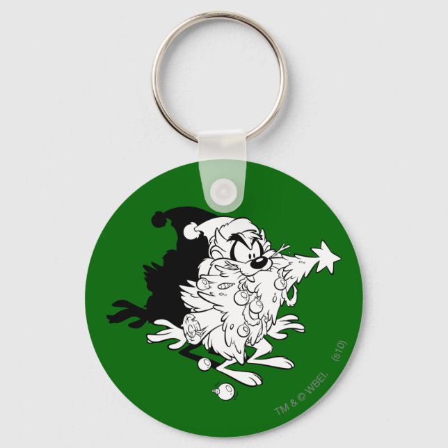 TAZ™ fressen Weihnachtsbaum Schlüsselanhänger (Vorderseite)