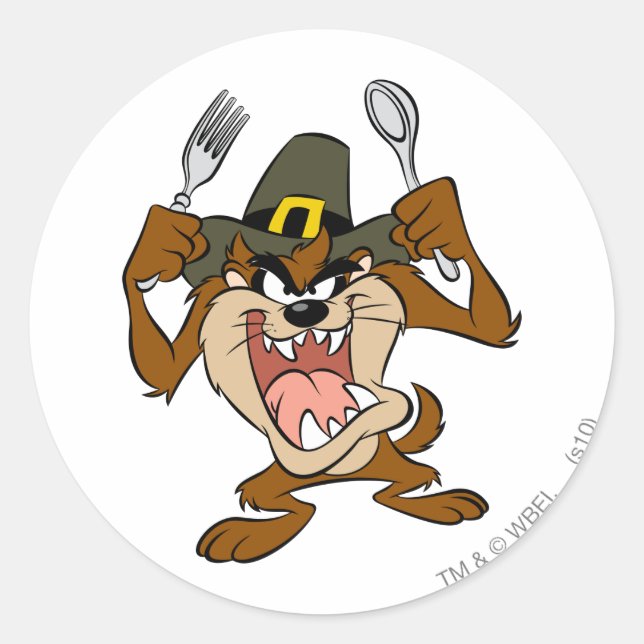 TAZ™ Hunger Runder Aufkleber (Vorderseite)