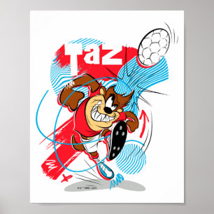 Taz Köpfe gegen Fußball T-Shirt  Poster