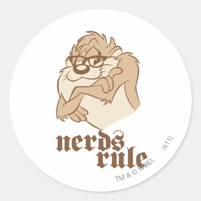 TAZ™ - Regeln für Nerd Runder Aufkleber (Vorderseite)