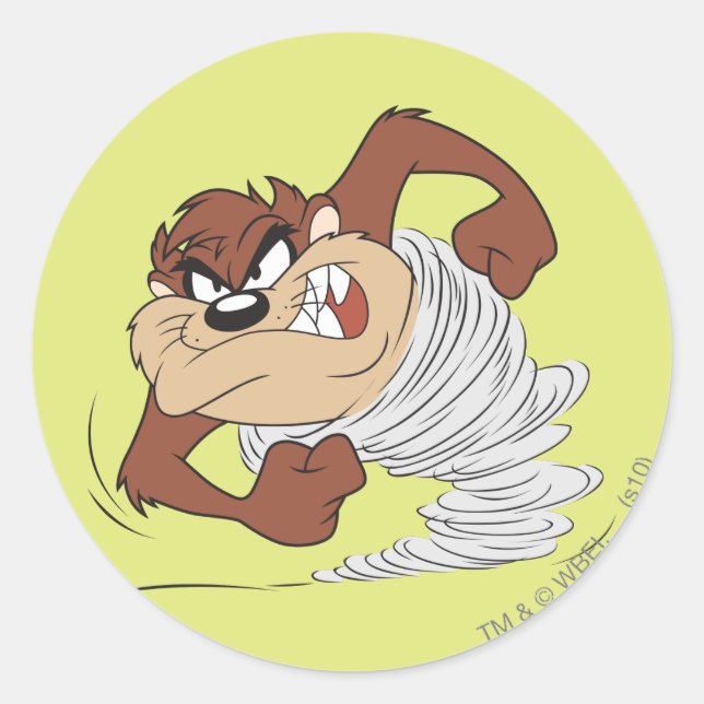 TAZ™-Spinnerei Runder Aufkleber (Vorderseite)