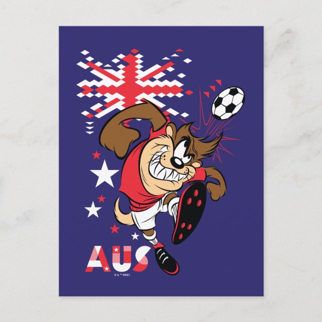 TAZ™ Team Australia Soccer Graphic Postkarte (Vorderseite)