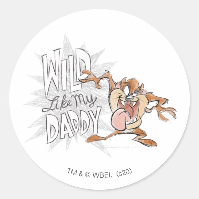 TAZ™ | Wild wie mein Vater Runder Aufkleber (Vorderseite)