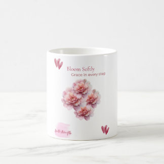 Taza/ Bloom Softly con Peonías Rosadas  Kaffeetasse